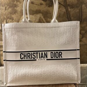 Dior Cream Embossed Tote